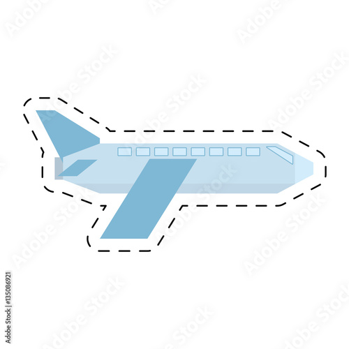 airplane travel transport fly geometric cut line vector illustration eps 10