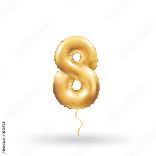 number eight metallic balloon