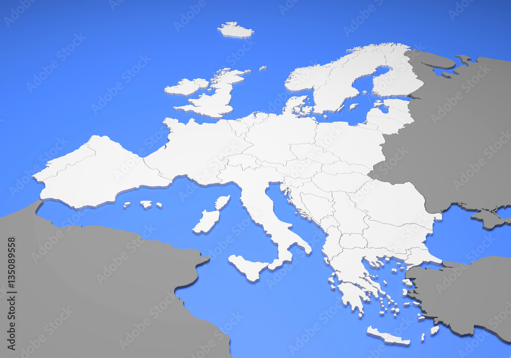 3D Europe map