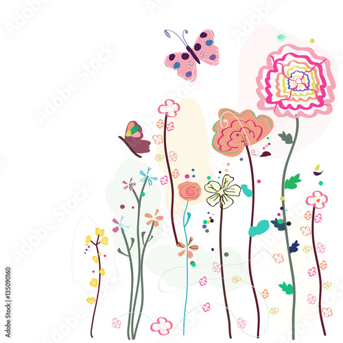 Obraz na płótnie Abstract colorful spring flowers