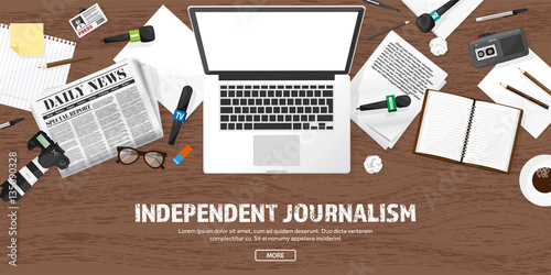 Mass media background in a flat style.Press conference with correspondent and reporter.Broadcasting.Multimedia news,newspaper.Tv show. Internet radio, television. Microphone.