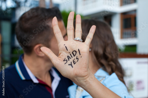 Proposal in the street. photo