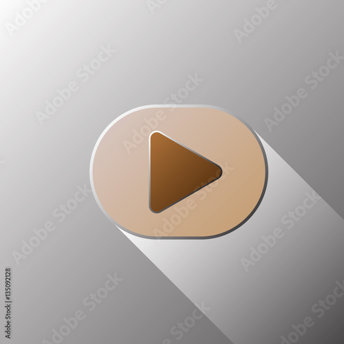 play icon with long shadow, vector illustration