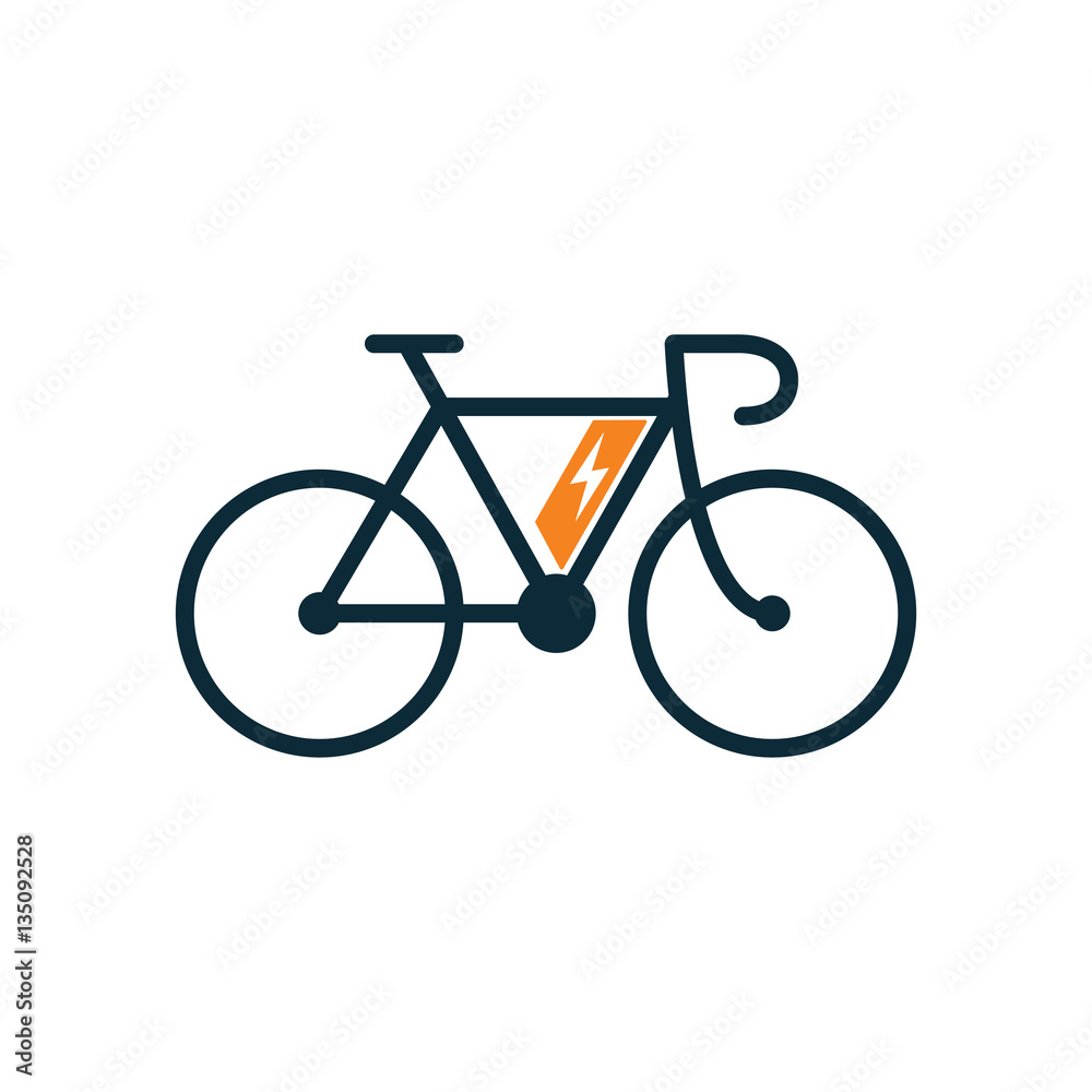electric bicycle, e-bike icon on white background electric bicycle, e-bike icon on white background