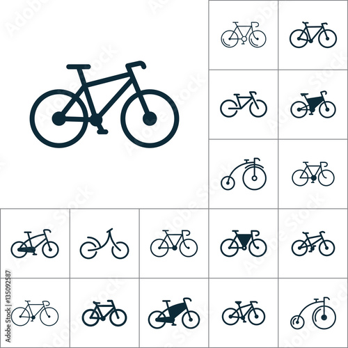 Fotografie, Obraz bicycle icon, bike set on white background