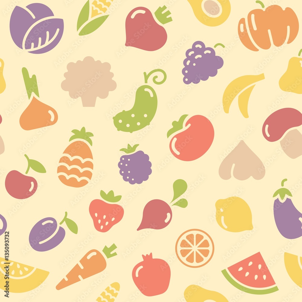 Seamless pattern fruits and vegetables Seamless pattern fruits and vegetables