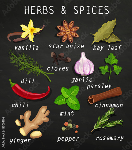 Spice and herb set.
