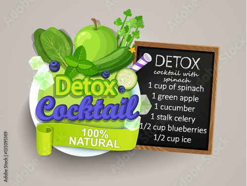Detox cocktail with recipe.