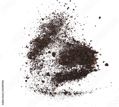 pile dirt isolated on white background, with clipping path