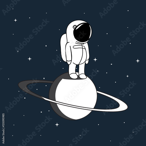 Small astronaut vector illustration