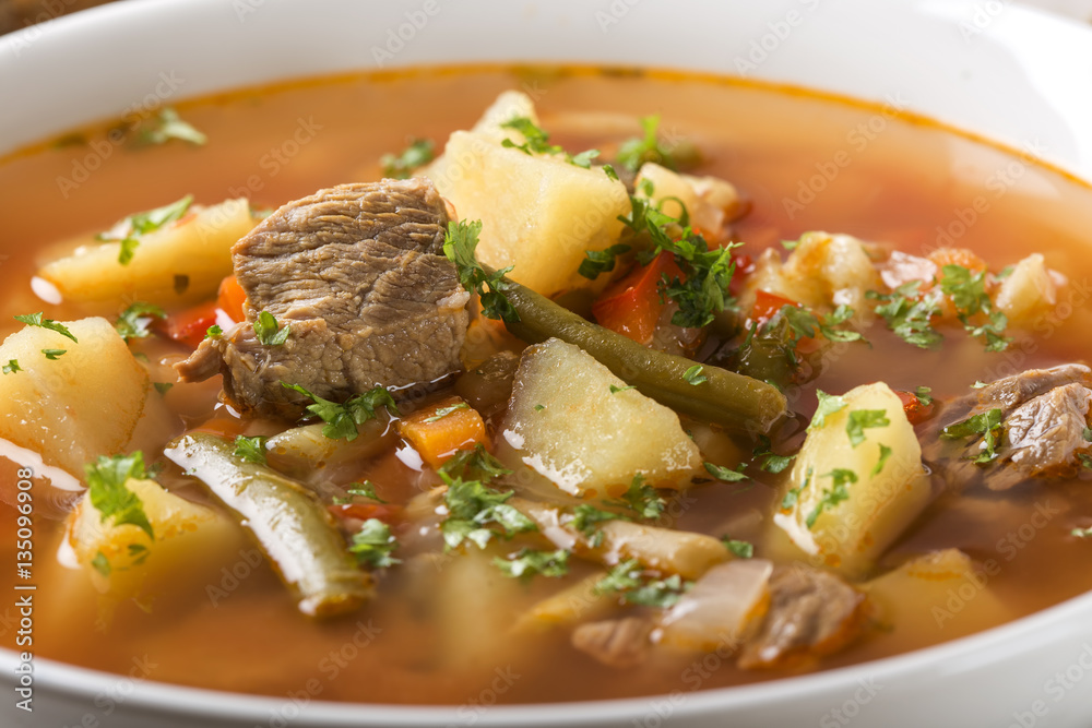 Bowl of vegetable beef soup Bowl of vegetable beef soup