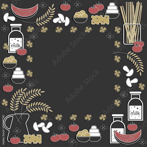 Autumn farm harvest product illustration frame template