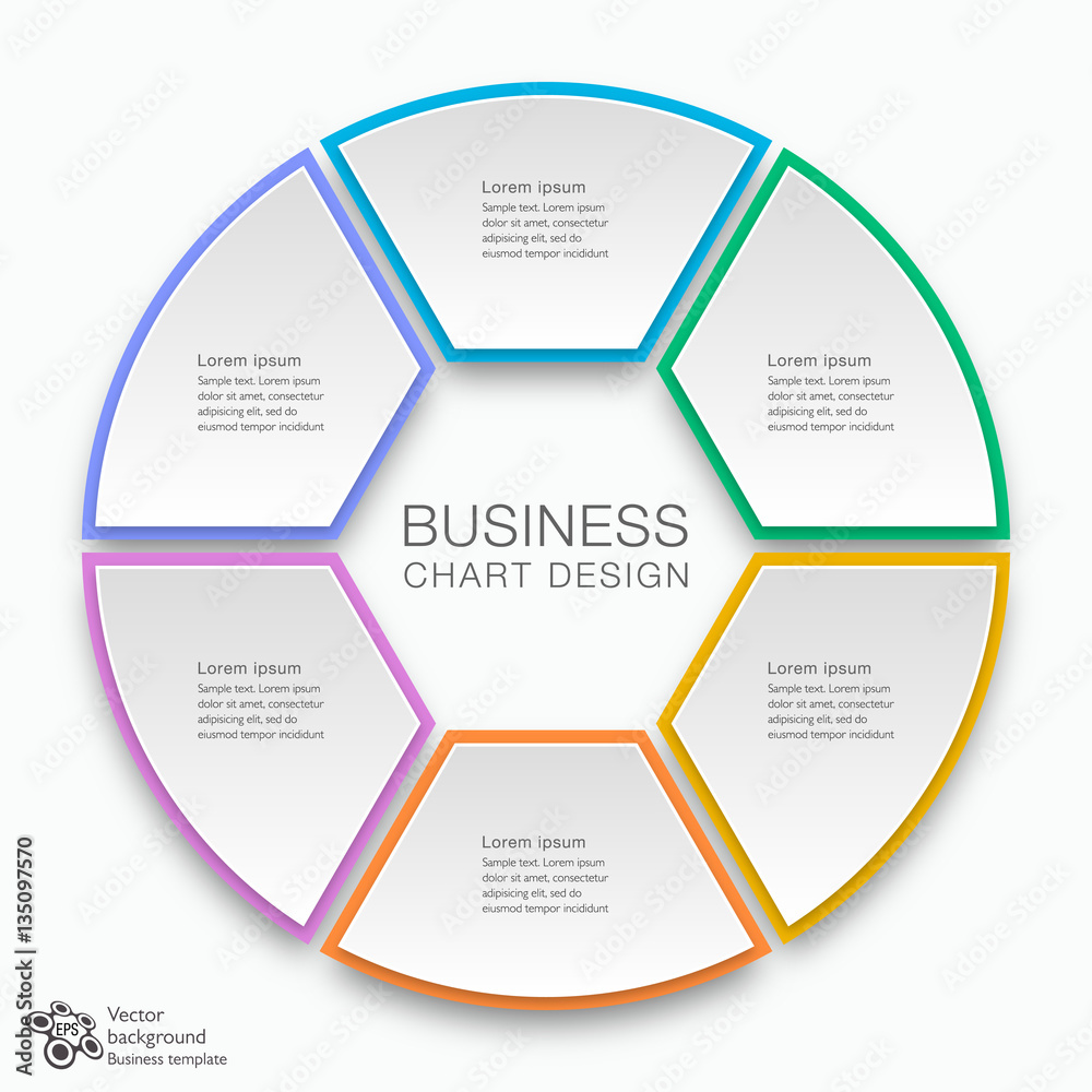 Business Chart Design 6-Step #Vector Graphic 
