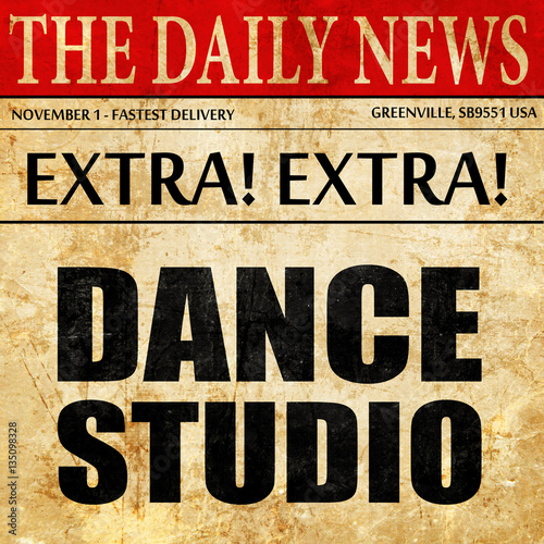 Wallpaper Mural dance studio, newspaper article text Torontodigital.ca