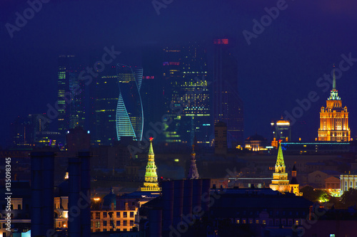 View of the city from a tall building