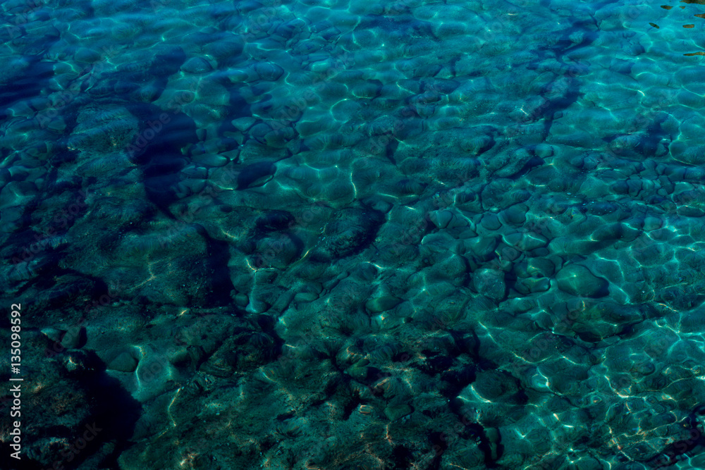 Fototapeta premium Water ocean background. Texture of water. clear light blue water