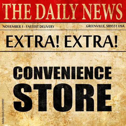 Wallpaper Mural convenience store, newspaper article text Torontodigital.ca