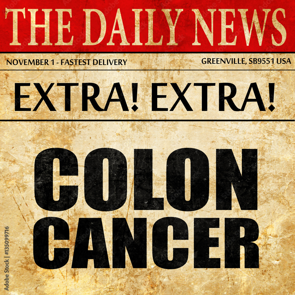 Fototapeta premium colon cancer, newspaper article text