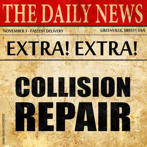 Wallpaper Mural collision repair, newspaper article text Torontodigital.ca