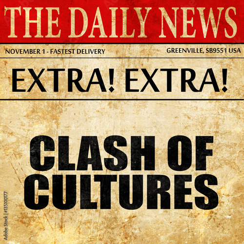 Wallpaper Mural clash of cultures, newspaper article text Torontodigital.ca
