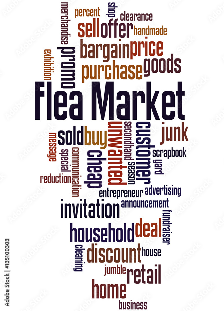 Obraz premium Flea Market, word cloud concept 3