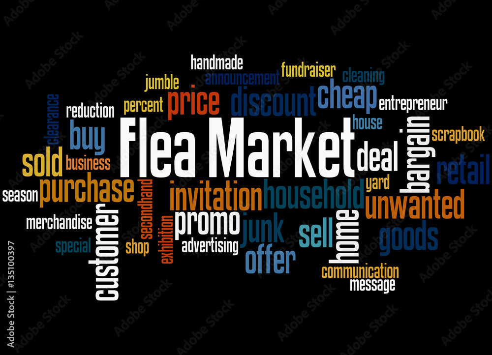 Flea Market, word cloud concept 4 Flea Market, word cloud concept 4