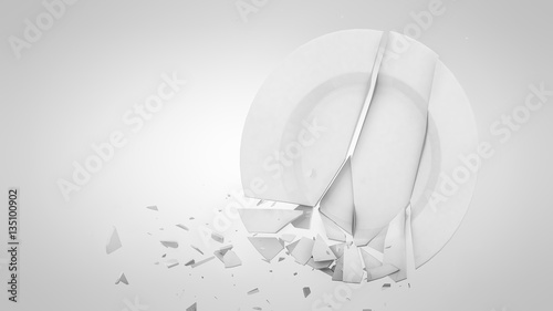 Shattere broken falling caramic plate dish SUPER HIGH RES