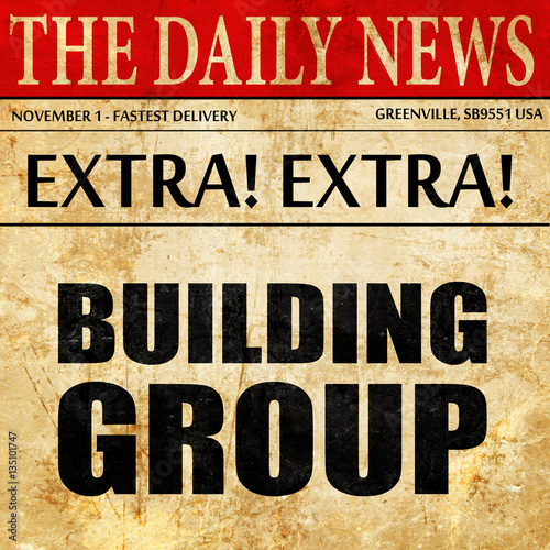 Wallpaper Mural building group, newspaper article text Torontodigital.ca