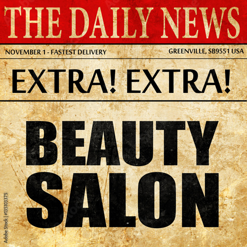 Wallpaper Mural beauty salon, newspaper article text Torontodigital.ca