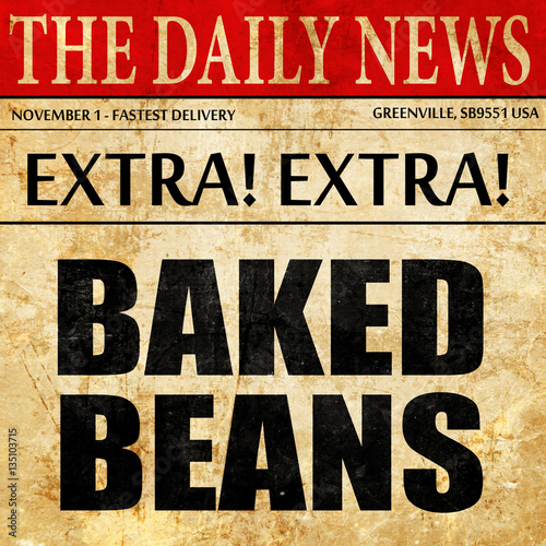 Wallpaper Mural baked beans, newspaper article text Torontodigital.ca