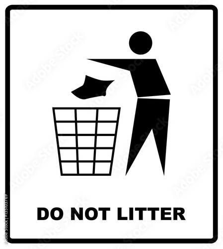 no littering sign vector illustration do not litter prohibition sticker for public places in red circle, vector illustration