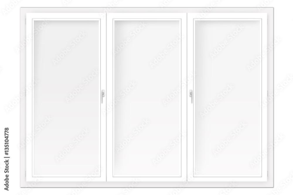 three-leaved window isolated on the white three-leaved window isolated on the white
