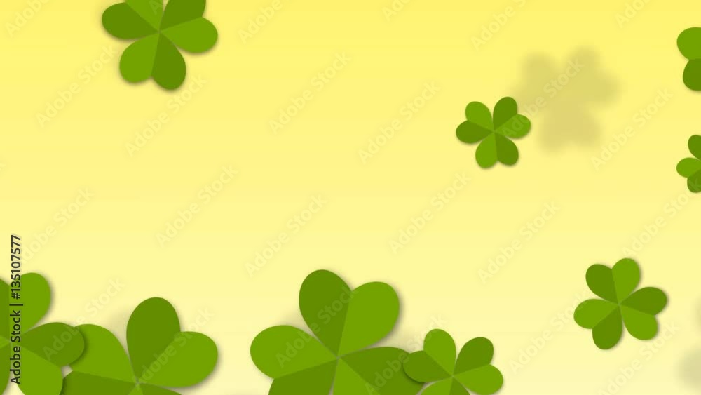 St. Patrick's animated clovers against a white background. For use as a