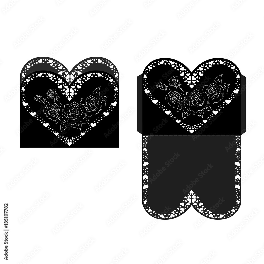 Laser Cut Invitation Card. invitation wedding card. Stock Illustration