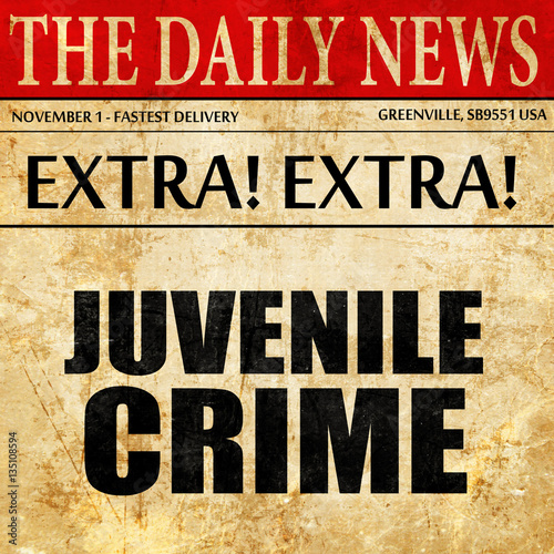 Fotografie juvenile crime, newspaper article text