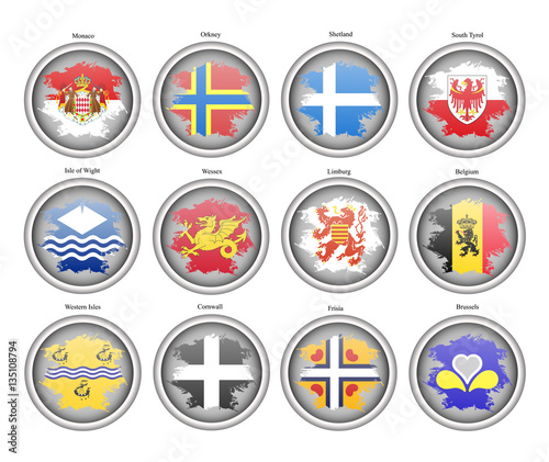 Set of icons. Flags of the Europe.