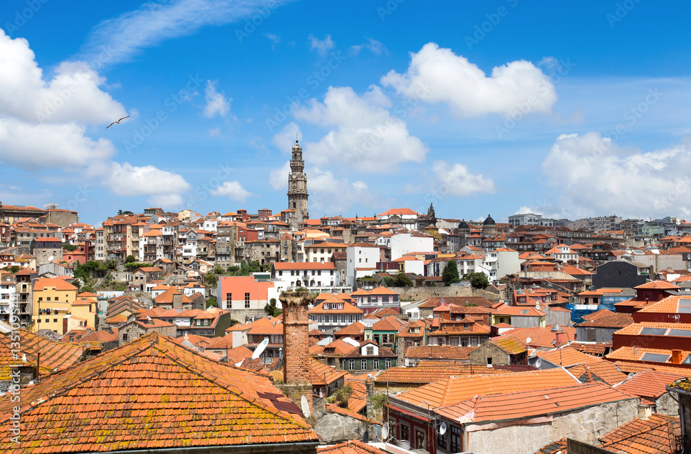 Landscape of old town of Porto, Portugal, Europe