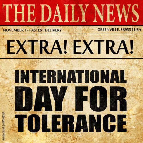 Wallpaper Mural international day for tolerance, newspaper article text Torontodigital.ca