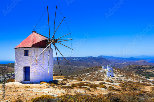 Authentic Greece - windmills of Chora village in Amorgos island
