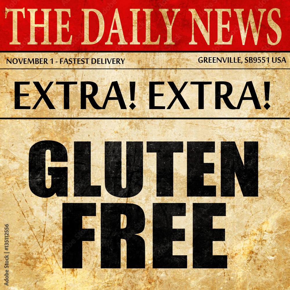 Obraz premium gluten free, newspaper article text