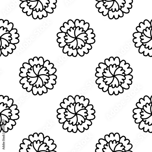 Coloring book Doodle vector flowers Pattern