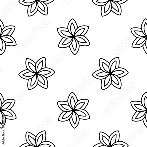 Coloring book Doodle vector flowers Pattern