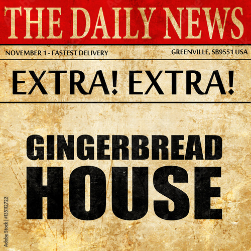 Wallpaper Mural gingerbread house, newspaper article text Torontodigital.ca