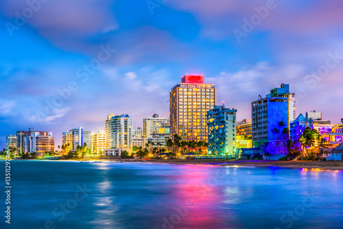 Condado Beach skyline in San Juan, Puerto Rico.