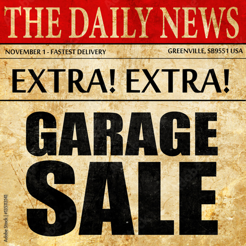 garage sale, newspaper article text