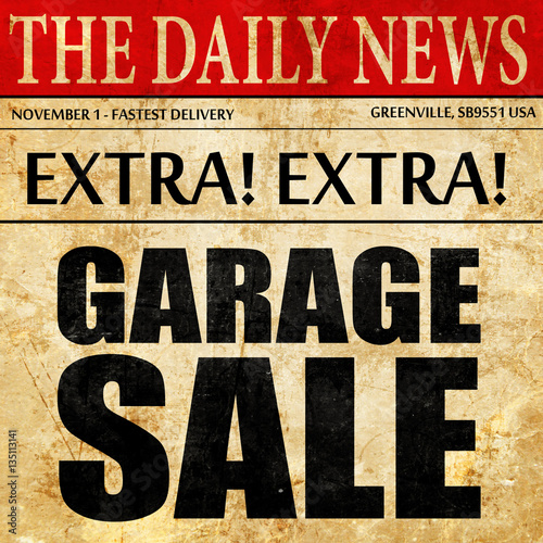 Wallpaper Mural garage sale, newspaper article text Torontodigital.ca