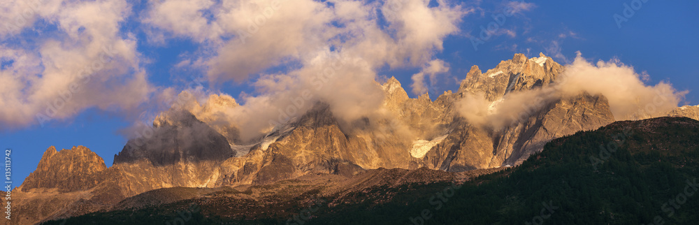 Alps peaks in Chamonix area