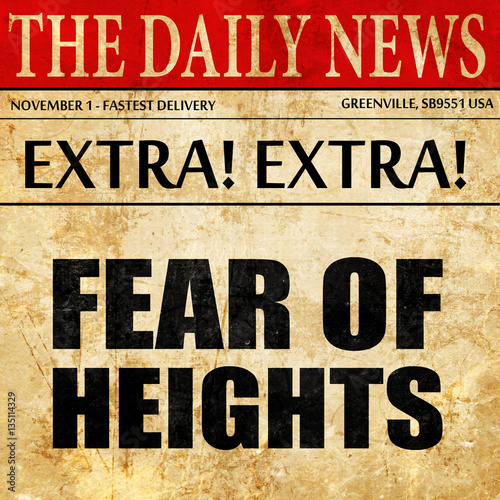 Wallpaper Mural fear of heights, newspaper article text Torontodigital.ca