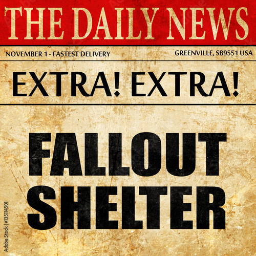 Wallpaper Mural fallout shelter, newspaper article text Torontodigital.ca