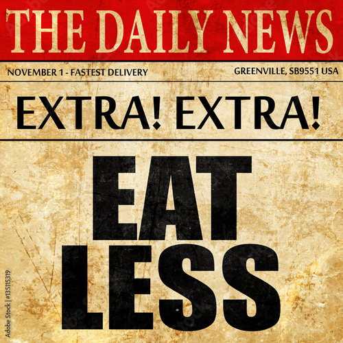eat less, newspaper article text